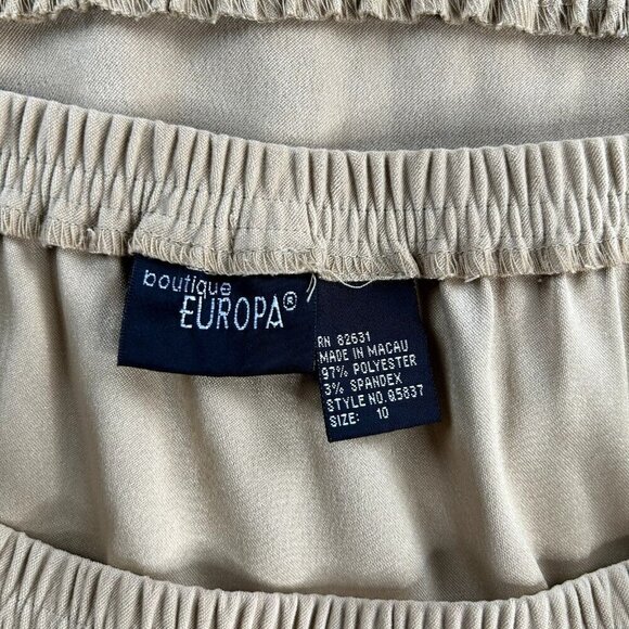 VTG Y2K Boutique Europa XL Tiered Maxi Skirt Tan Boho Western Prairie Faux Suede - Picture 4 of 6